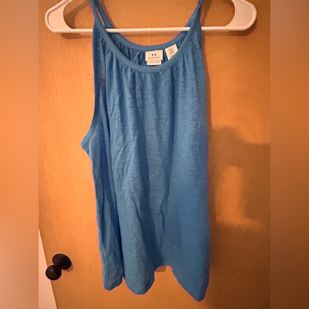 Halston Heritage Azure Linen Top